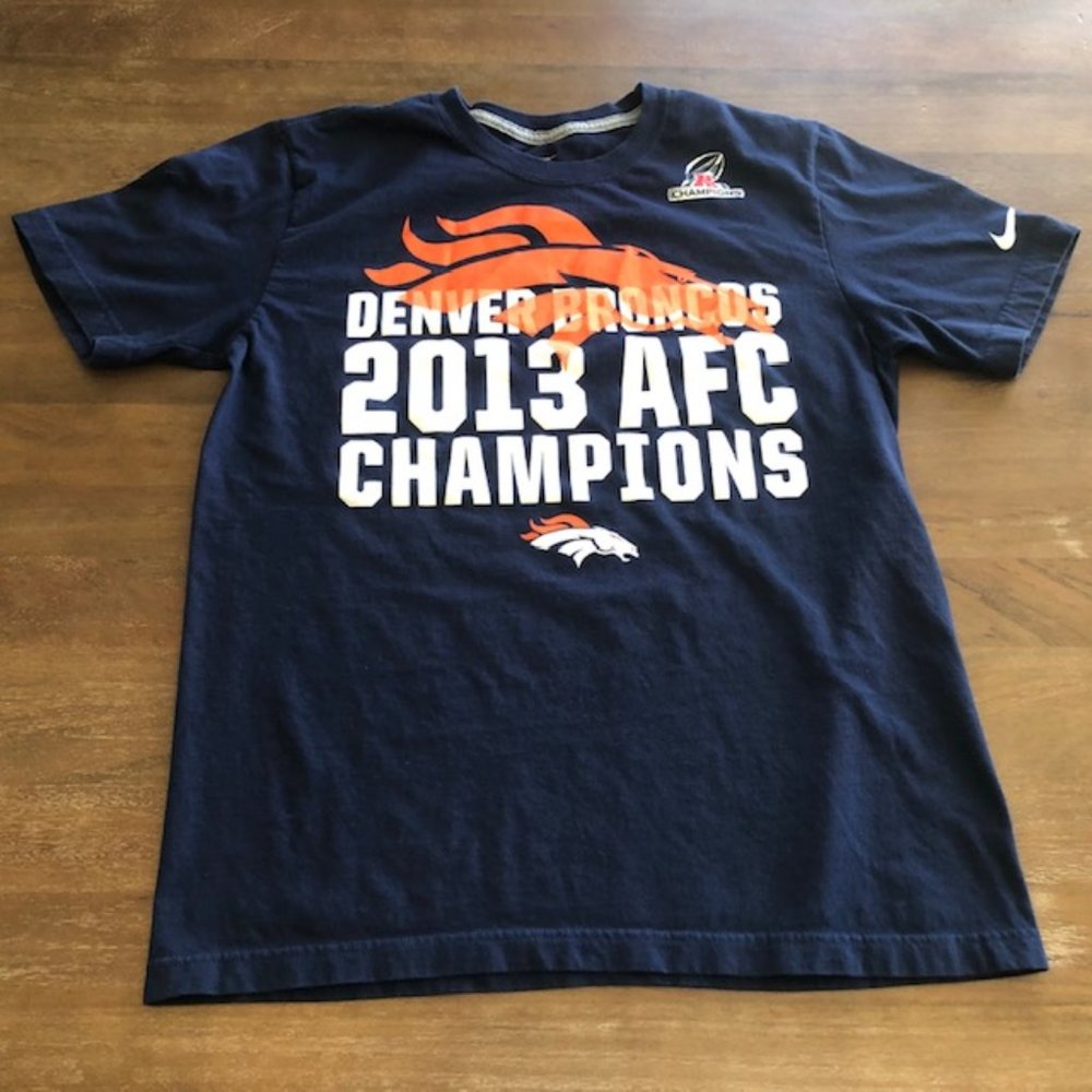 NFL Nike MENS Regular Fit Denver Broncos 2013‎ AFC Champions T Shirt Medium M